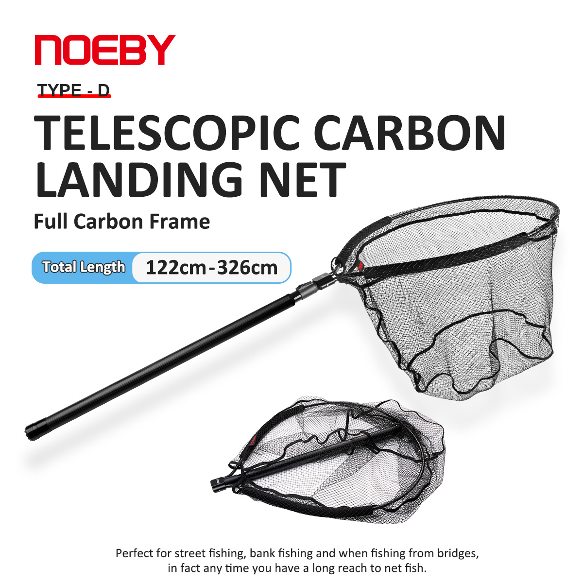 Cycling Landing Gear - NOEBY Telescopic Landing Net Full Carbon
