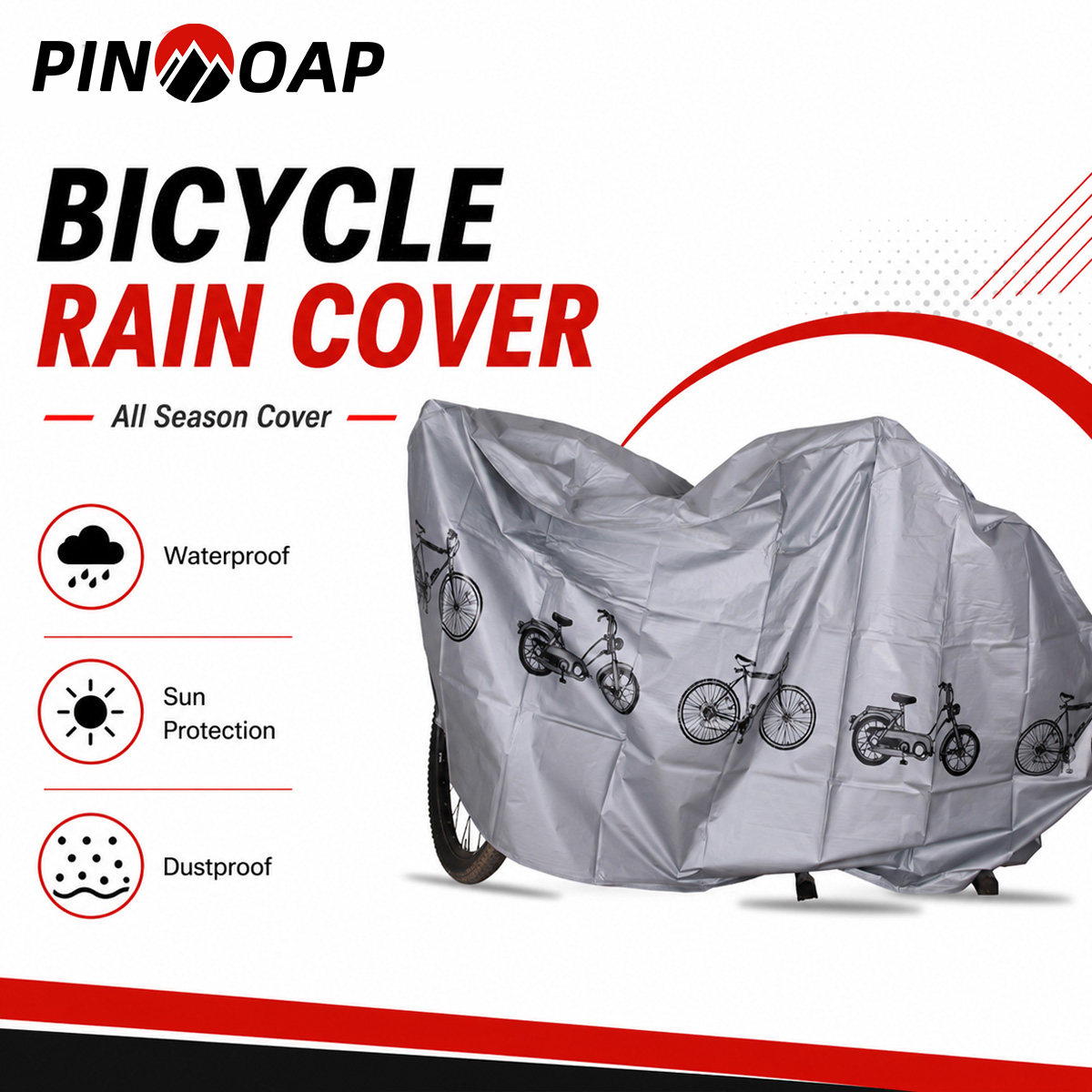 Cycling Gear Travel Bag - PINMOAP Universal Bicycle Rain Cover Waterproof