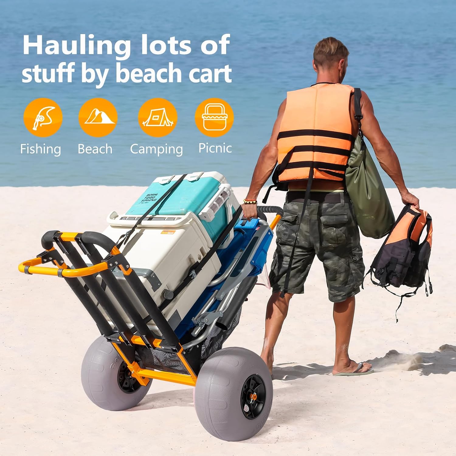 Bonnlo Beach Fishing Cart, Bea - Water Bottle Holder review and price
