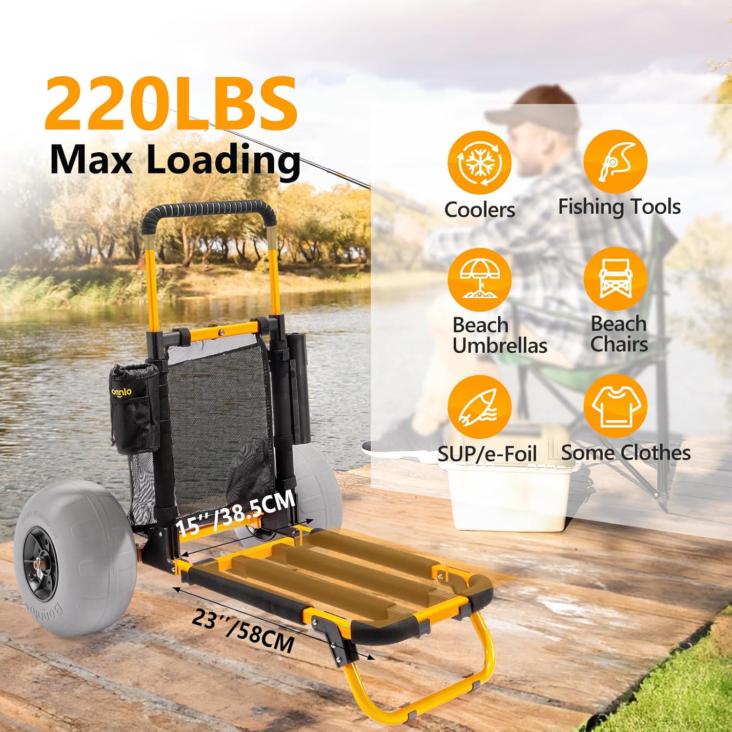 Bonnlo Beach Fishing Cart, Bea - Water Bottle Holder review and price