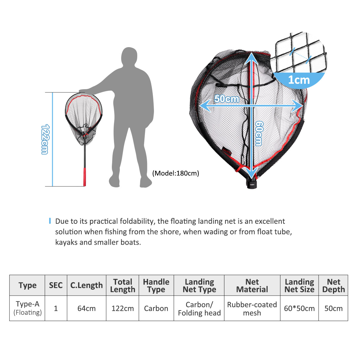 NOEBY Folding Landing Net 60cm - Cycling Landing Gear review and price