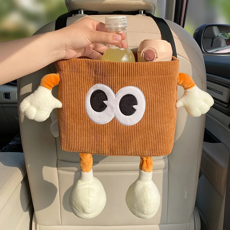 Car Trash Can Bin Cartoon Eye  - Water Bottle Holder review and price